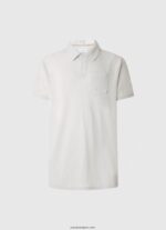 hombres polo de algodón de lino Pepe Jeans 44JTZ1089 blanquecino - Imagen 5