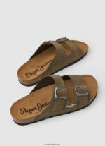 hombres sandalias de ante bio Pepe Jeans 44JTZ1278 verde caqui - Imagen 4