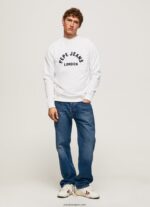 hombres sudadera con logo estampado Pepe Jeans 44JTZ901 blanco - Imagen 2