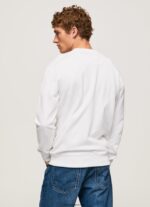hombres sudadera con logo estampado Pepe Jeans 44JTZ901 blanco - Imagen 4