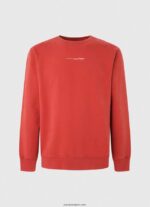 hombres sudadera con logo estampado Pepe Jeans 44JTZ906 estudio rojo - Imagen 5