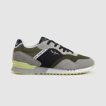 hombres tenis combinados london one Pepe Jeans 44JTZ1223 verde caqui