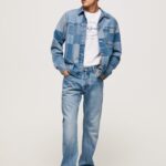 hombres vaqueros byron de tiro medio holgados Pepe Jeans 44JTZ811 mezclilla