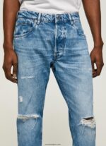 hombres vaqueros callen de tiro medio holgados Pepe Jeans 44JTZ820 mezclilla - Imagen 3