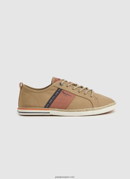 hombres zapatillas blucher de lona Pepe Jeans 44JTZ1195 camello
