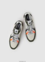 hombres zapatillas brit combinadas Pepe Jeans 44JTZ1185 verde caqui - Imagen 2