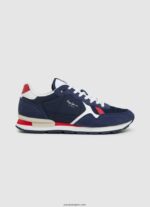 hombres zapatillas brit combinadas Pepe Jeans 44JTZ1218 Armada