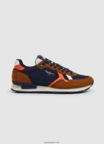 hombres zapatillas retro brit man studio Pepe Jeans 44JTZ1176 coñac