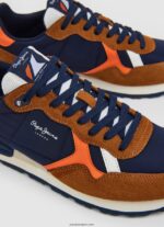 hombres zapatillas retro brit man studio Pepe Jeans 44JTZ1176 coñac - Imagen 5