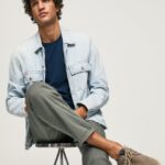 hombres zapatillas turisticas de piel clac Pepe Jeans 44JTZ1247 piedra oscura