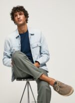 hombres zapatillas turisticas de piel clac Pepe Jeans 44JTZ1247 piedra oscura