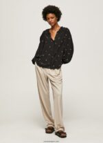 mujer blusa con volantes y cachemira Pepe Jeans 44JTZ329 multi - Imagen 2