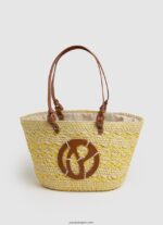 mujer bolsa de canasta de paja tejida Pepe Jeans 44JTZ725 brillar