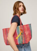 mujer bolsa de plástico tejida Pepe Jeans 44JTZ720 estudio rojo