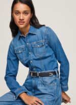 mujer camisa de mezclilla ajustada Pepe Jeans 44JTZ320 mezclilla