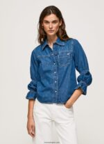 mujer camisa de mezclilla regular fit Pepe Jeans 44JTZ96 mezclilla