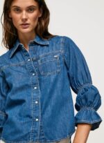 mujer camisa de mezclilla regular fit Pepe Jeans 44JTZ96 mezclilla - Imagen 3