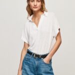 mujer camisa polo Pepe Jeans 44JTZ397 blanco