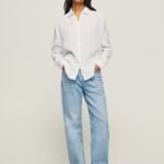 mujer camisa regular fit lisa Pepe Jeans 44JTZ333 blanco
