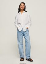 mujer camisa regular fit lisa Pepe Jeans 44JTZ333 blanco