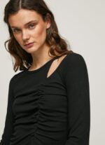 mujer camiseta asimétrica de manga larga Pepe Jeans 44JTZ405 negro - Imagen 2