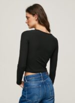 mujer camiseta asimétrica de manga larga Pepe Jeans 44JTZ405 negro - Imagen 3