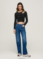 mujer camiseta asimétrica de manga larga Pepe Jeans 44JTZ405 negro - Imagen 4