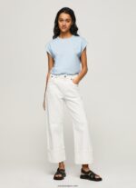 mujer camiseta basica bloom con logo Pepe Jeans 44JTZ448 bahía - Imagen 2