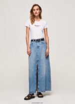mujer camiseta básica con logo Pepe Jeans 44JTZ416 blanco - Imagen 2