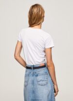 mujer camiseta básica con logo Pepe Jeans 44JTZ416 blanco - Imagen 4
