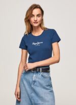mujer camiseta básica con logo Pepe Jeans 44JTZ470 Armada - Imagen 2