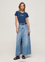 mujer camiseta básica con logo Pepe Jeans 44JTZ470 Armada - Imagen 3