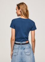 mujer camiseta básica con logo Pepe Jeans 44JTZ470 Armada - Imagen 4