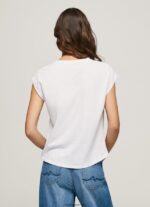 mujer camiseta con estampado de foto Pepe Jeans 44JTZ410 blanco - Imagen 4