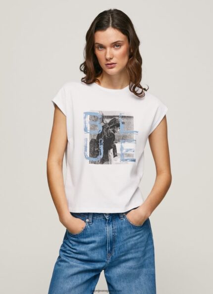 mujer camiseta con estampado de foto Pepe Jeans 44JTZ410 blanco