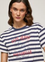 mujer camiseta con estampado de rayas Pepe Jeans 44JTZ450 océano - Imagen 3