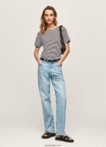 mujer camiseta con estampado de rayas Pepe Jeans 44JTZ459 negro - Imagen 2
