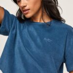 mujer camiseta cropped de terciopelo Pepe Jeans 44JTZ461 jarman