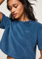 mujer camiseta cropped de terciopelo Pepe Jeans 44JTZ461 jarman