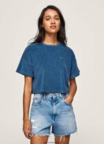 mujer camiseta cropped de terciopelo Pepe Jeans 44JTZ461 jarman - Imagen 3