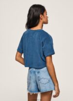 mujer camiseta cropped de terciopelo Pepe Jeans 44JTZ461 jarman - Imagen 4