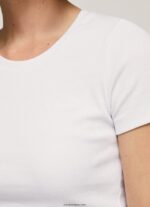 mujer camiseta de algodón con logo Pepe Jeans 44JTZ404 blanco - Imagen 3