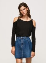 mujer camiseta de manga larga con tirantes Pepe Jeans 44JTZ399 negro