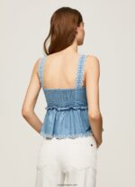 mujer camiseta sin mangas de mezclilla Pepe Jeans 44JTZ350 azul - Imagen 4