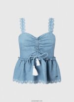 mujer camiseta sin mangas de mezclilla Pepe Jeans 44JTZ350 azul - Imagen 5