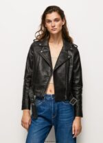 mujer chaqueta biker con hombreras hombreras Pepe Jeans 44JTZ116 negro - Imagen 2