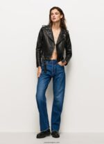mujer chaqueta biker con hombreras hombreras Pepe Jeans 44JTZ116 negro