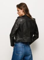 mujer chaqueta biker con hombreras hombreras Pepe Jeans 44JTZ116 negro - Imagen 4