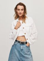 mujer chaqueta de algodón calado Pepe Jeans 44JTZ142 blanco - Imagen 2