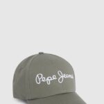 mujer gorra básica con logo bordado Pepe Jeans 44JTZ783 caqui harvard